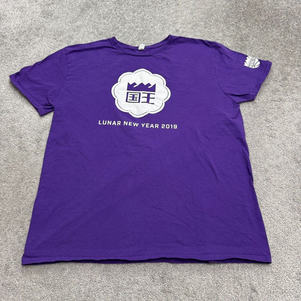 Fruit Of The Loom Sacramento Kings 2019 Luner New Year T-Shirt Men XL Purple Tee